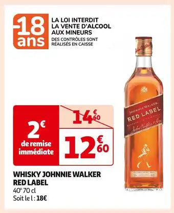 Auchan Supermarché JOHNNIE WALKER RED LABEL WHISKY offre
