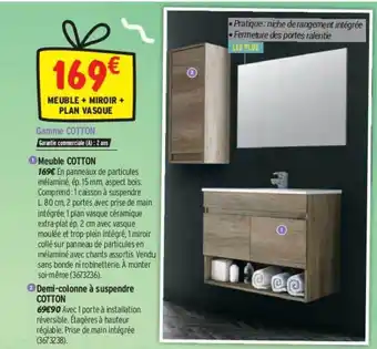 Bricorama Meuble Cotton , Demi-colonne à Suspendre Cotton offre