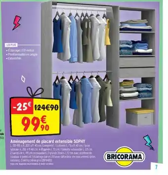 Bricorama Aménagement De Placard Extensible Sophy offre