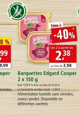 Maxi Zoo Edgard cooper barquettes offre