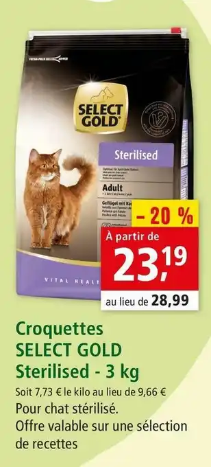 Maxi Zoo Select gold croquettes sterilised - 3 kg offre