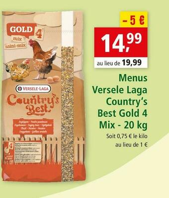 Maxi Zoo Versele laga menus country‘s best gold 4 mix - 20 kg offre