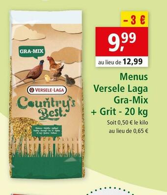 Maxi Zoo Versele laga menus gra-mix + grit - 20 kg offre