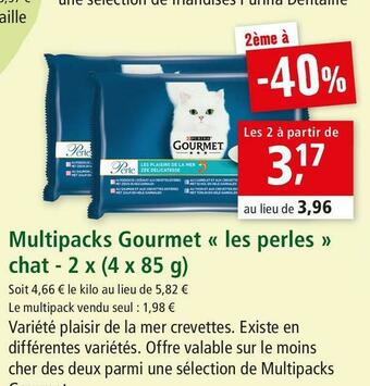 Gourmet multipacks « les perles » chat - 2 x (4 x 85 g)