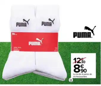Carrefour Le Lot De 6 Paires De Mi-chaussettes Puma offre