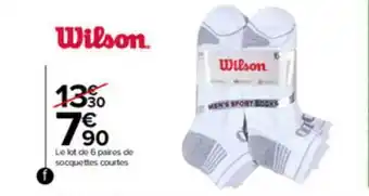 Le Lot De 6 Paires De Socquettes Courtes Wilson