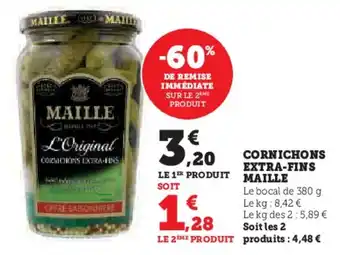 Hyper U CORNICHONS EXTRA-FINS MAILLE offre