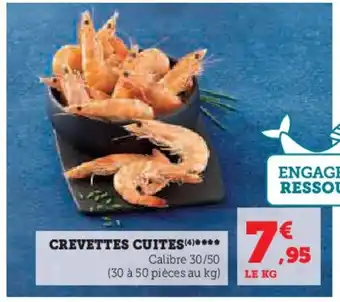 Hyper U CREVETTES CUITES(4) offre