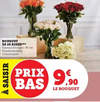 Hyper U BOUQUET DE 20 ROSES offre