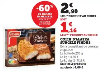 Hyper U COLIN D'ALASKA SURGELE FINDUS offre