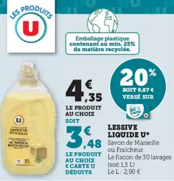 Hyper U LESSIVE LIQUIDE U* offre