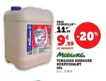 Hyper U VINAIGRE MENAGER SURPUISSANT 10L offre
