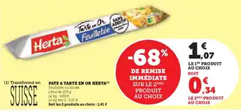 Hyper U PATE A TARTE EN OR HERTA offre