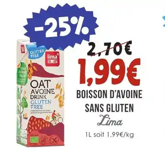 Naturalia BOISSON D'AVOINE SANS GLUTEN Lima offre