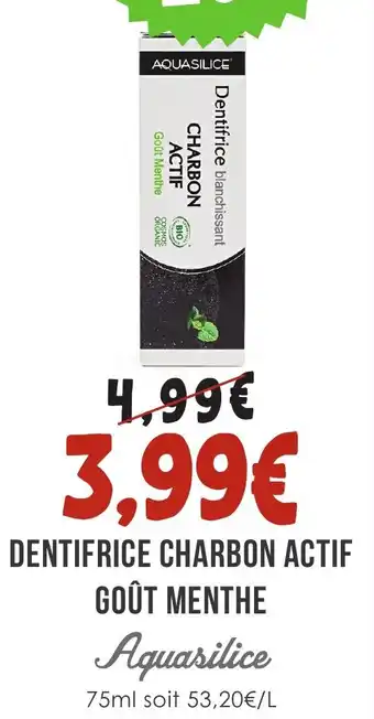 Naturalia DENTIFRICE CHARBON ACTIF GOÛT MENTHE Aquasilice offre