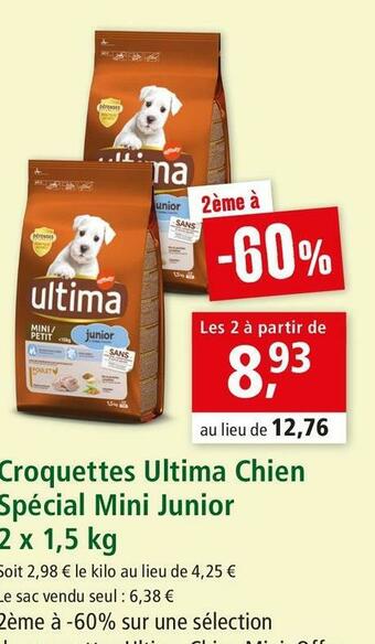 Maxi Zoo Ultima croquettes chien spécial mini junior offre