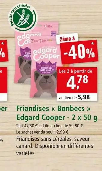 Maxi Zoo Friandises « bonbecs » edgard cooper - 2 x 50 g offre