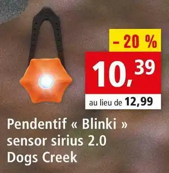 Dogs creek pendentif « blinki » sensor sirius 2.0