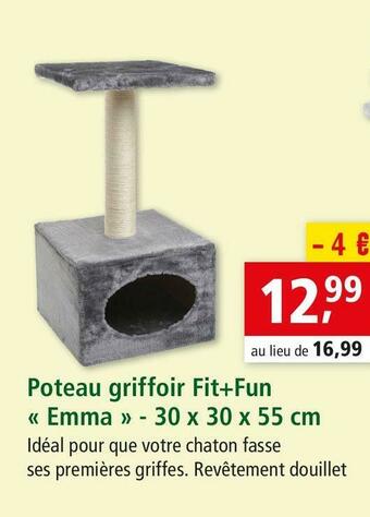 Maxi Zoo Fit+fun poteau griffoir « emma » - 30 x 30 x 55 cm offre