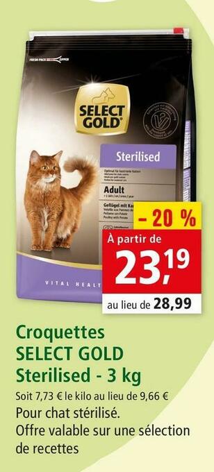 Maxi Zoo Select gold croquettes sterilised - 3 kg offre