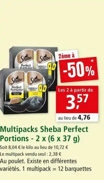 Maxi Zoo Sheba multipacks perfect portions - 2 x (6 x 37 g) offre
