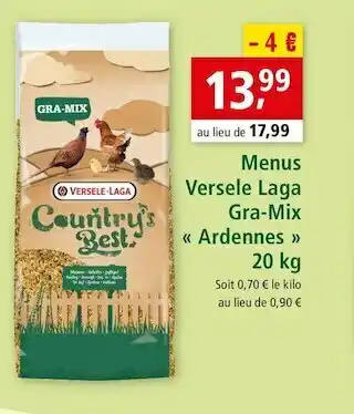 Maxi Zoo Versele laga menus gra-mix « ardennes » 20 kg offre