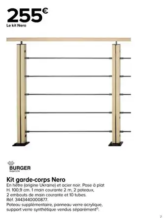 Castorama Kit garde-corps Nero offre