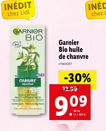 Lidl Garnier Bio huile de chanvre offre
