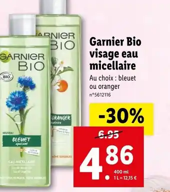Lidl Garnier Bio visage eau micellaire offre
