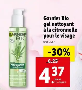 Lidl Garnier bio gel nettoyant offre