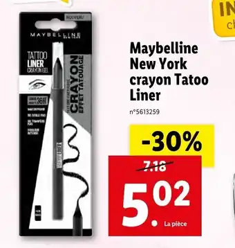 Lidl Maybelline New York crayon tatoo liner offre