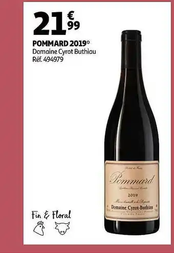 Auchan Pommard 2019 Domaine Cyrot Buthiau offre
