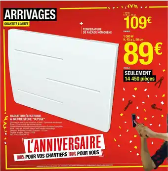 Brico Dépôt Radiateur électrique à Inertie Sèche offre