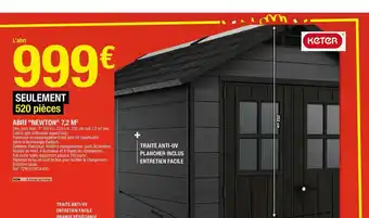 Brico Dépôt Abri «newton» 7,2 M² Keter offre