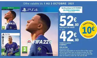 E.Leclerc Fifa 22 Ps4 offre