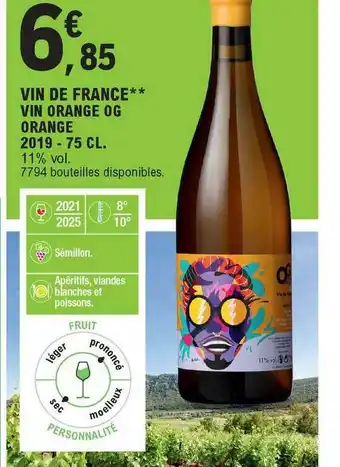 E.Leclerc Vin De France Vin Orange Og Orange 2019 offre