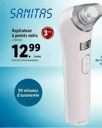 Lidl Aspirateur à Points Noirs Sanitas offre