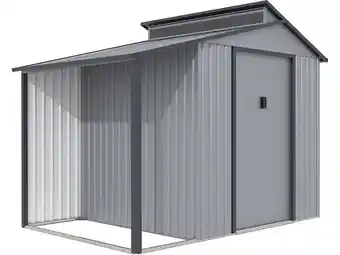 Bricorama Abri de jardin métal avec pergola Madras - 5.64 m² - 193 x 292 x 229 cm - Gris offre