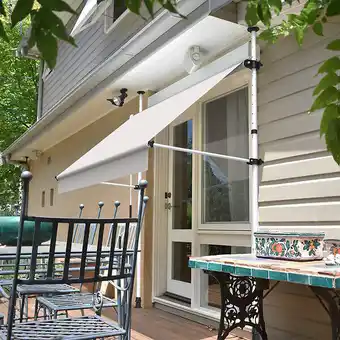 Store à projection autoportant sans perçage 250 x 150 cm - Terrasse ou balcon - Écru