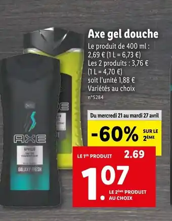 Lidl Axe gel douche offre