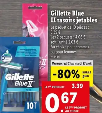 Lidl Gillette blue ll Rasoirs jetables offre
