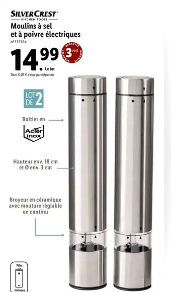 Lidl Moulins à sel et à poivre électriques offre