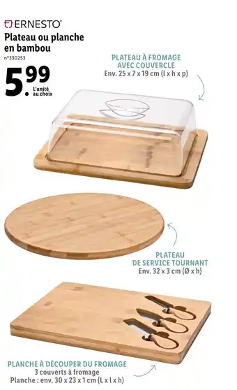 Plateau ou planche en Bambou