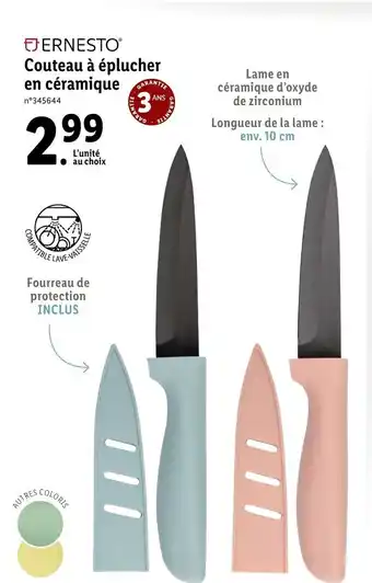 Lidl Couteau à éplucher en céramique offre