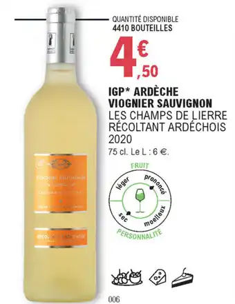 E.Leclerc IGP ardèche viognier sauvignon offre