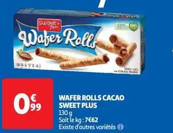 Auchan WAFER ROLLS CACAO SWEET PLUS offre