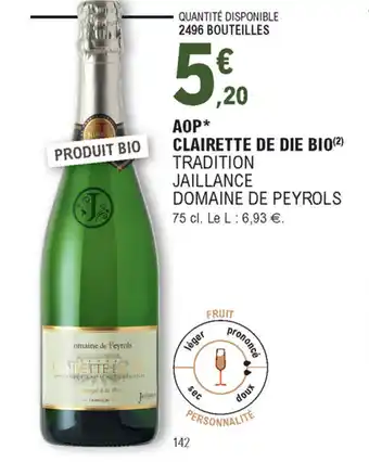 E.Leclerc AOP clairette de die bio offre