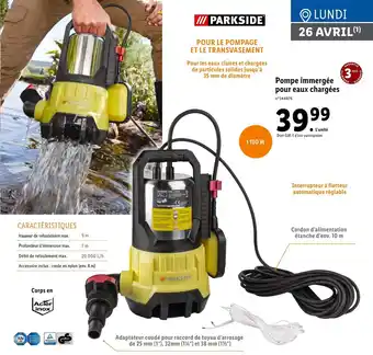 Lidl pompe immergée pour eaux chargées offre