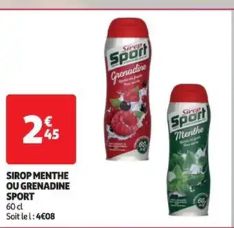 Auchan SIROP MENTHE OU GRENADINE SPORT offre