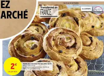 Intermarché Pains aux raisins pur beurre X6 offre